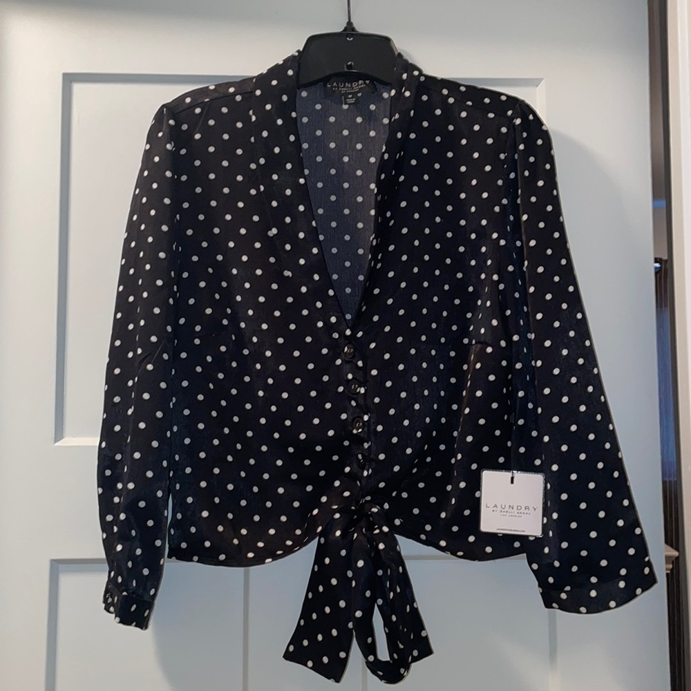 Laundry brand polka dot tie top